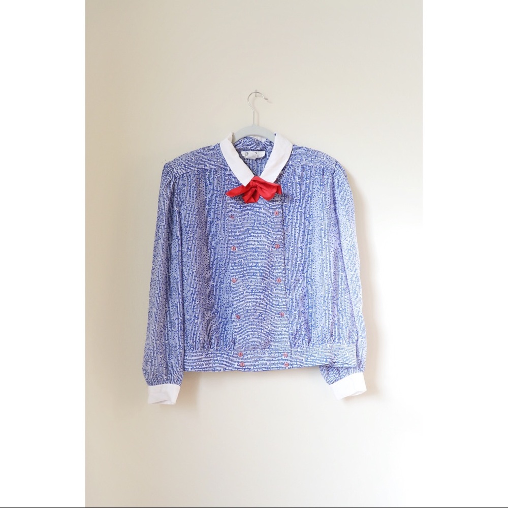 vintage blouse with bow collar
